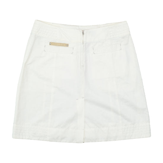 Sportmax Code Belted D-Ring Cotton Utility Mini Skirt (Festa Branca)