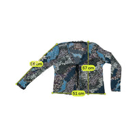 Sheer Patchwork Print Tie Front Cardigan (Repriced)