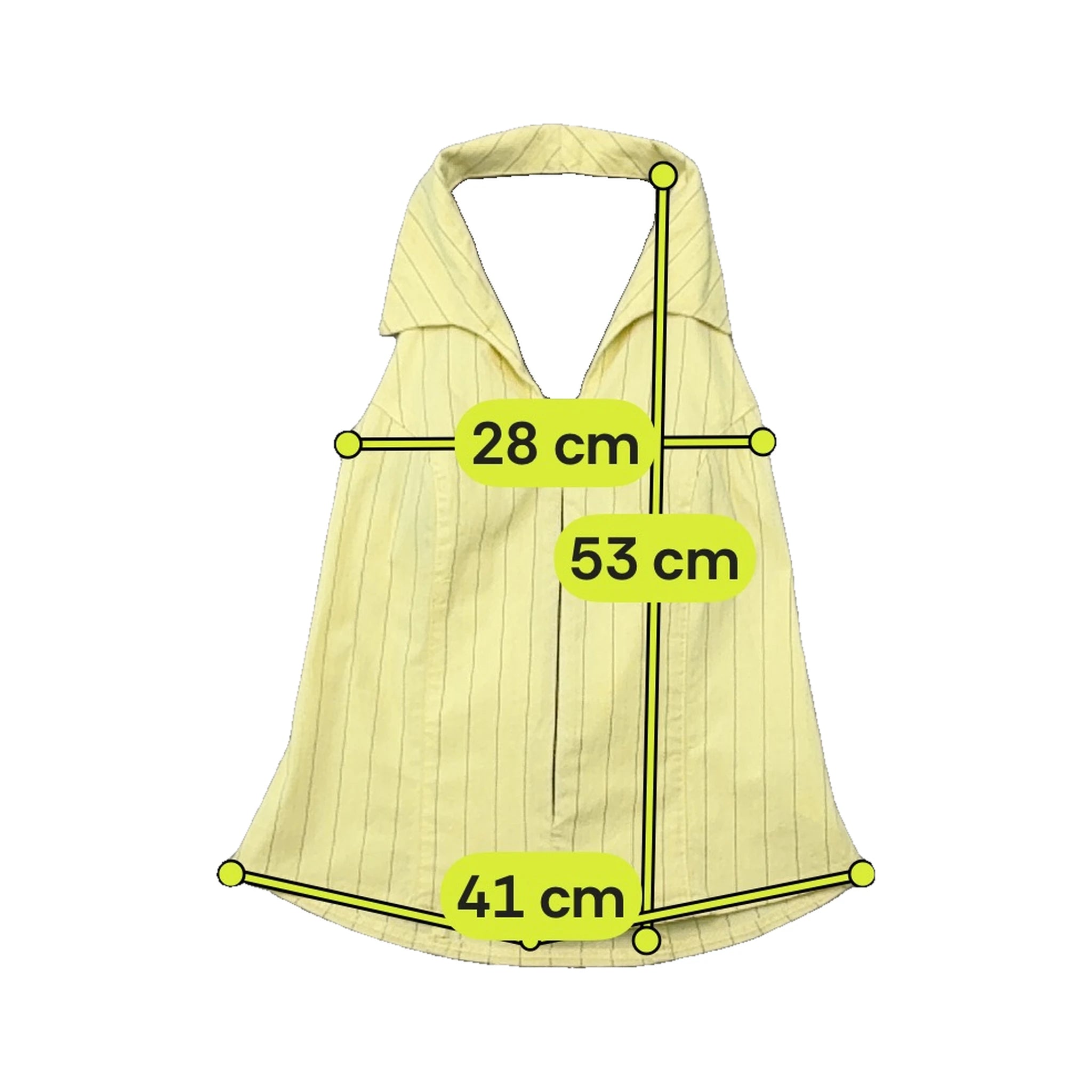 Pimkie Yellow Pinstripe Halter Tank Top