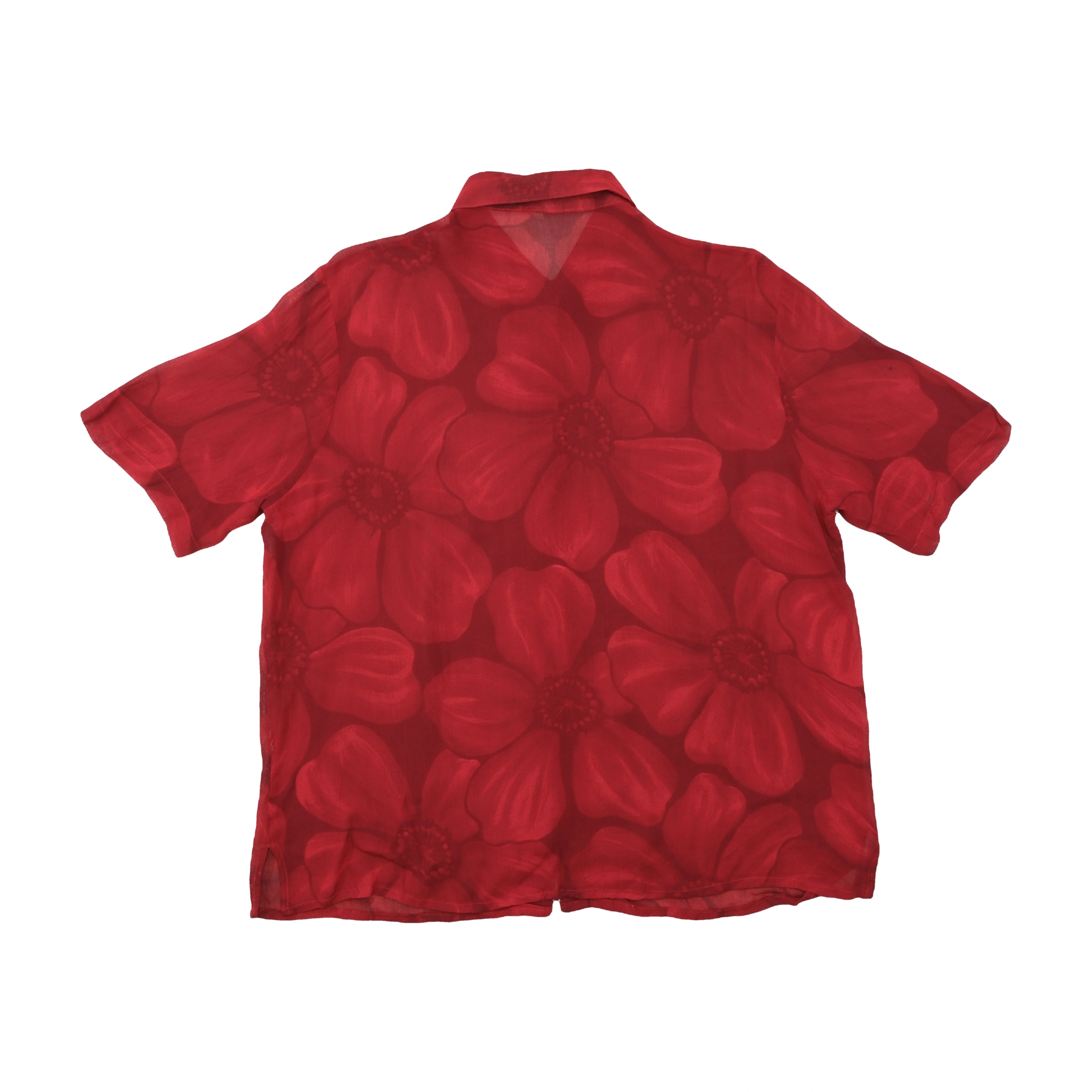 Red Floral Button Up Shirt