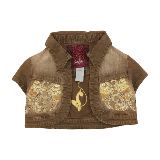 Baby Phat Embroidered Cropped Short Sleeve Jacket