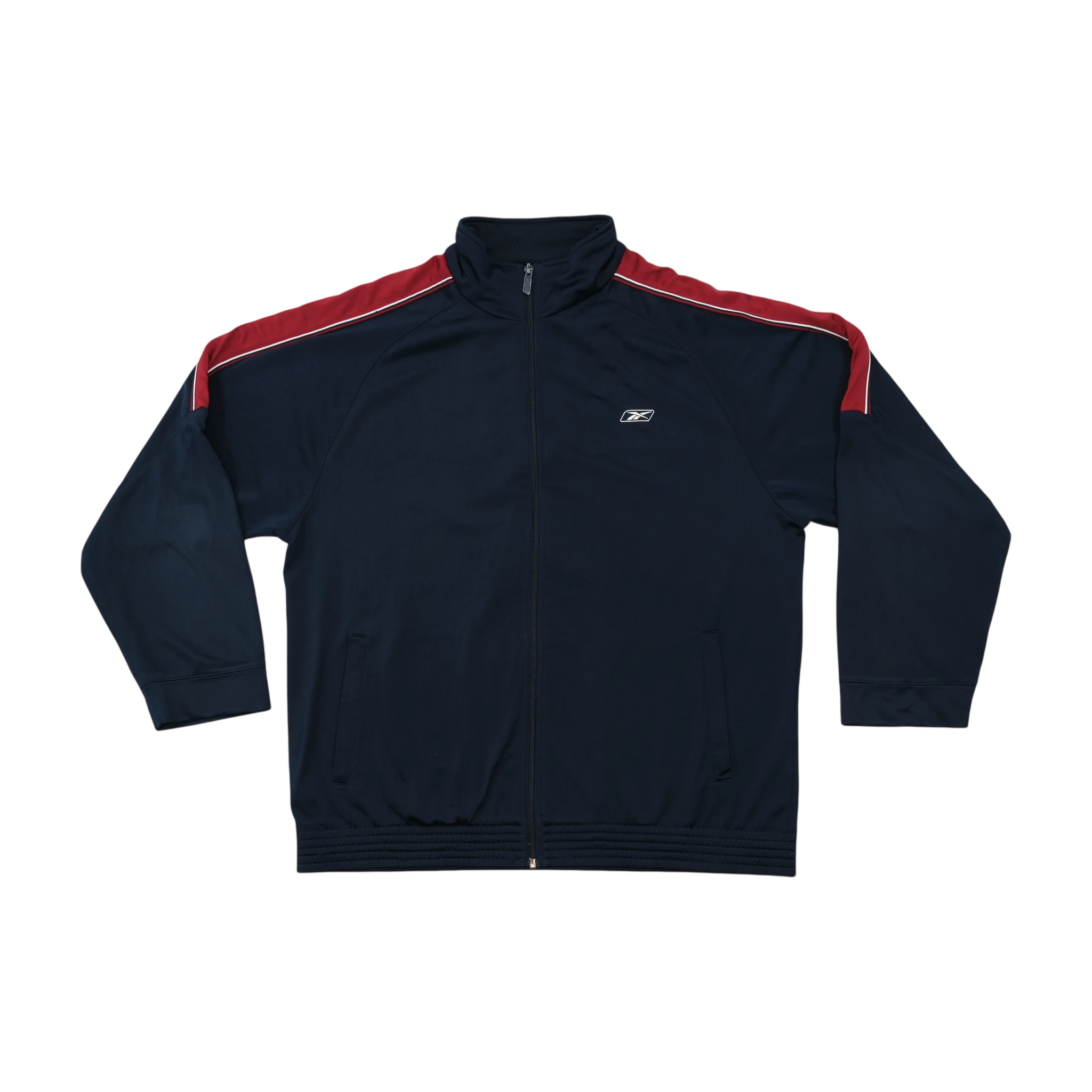 Reebok Navy & Red Piped Full-Zip Track Jacket