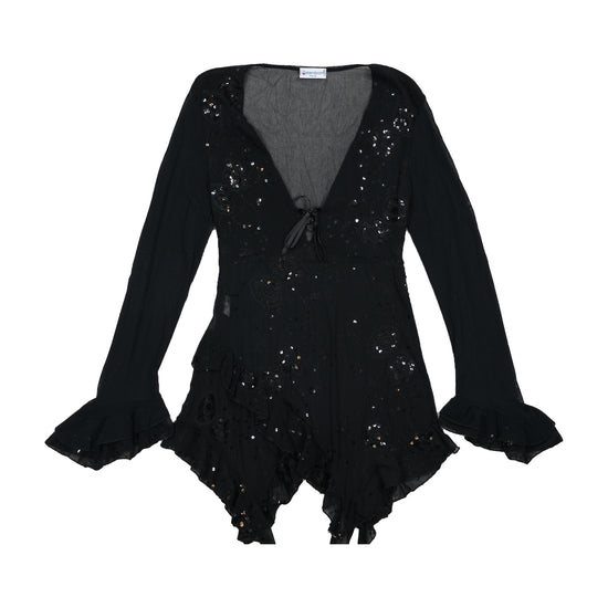 Blusa Transparente Standpoint Italia Bordada com Lantejoulas
