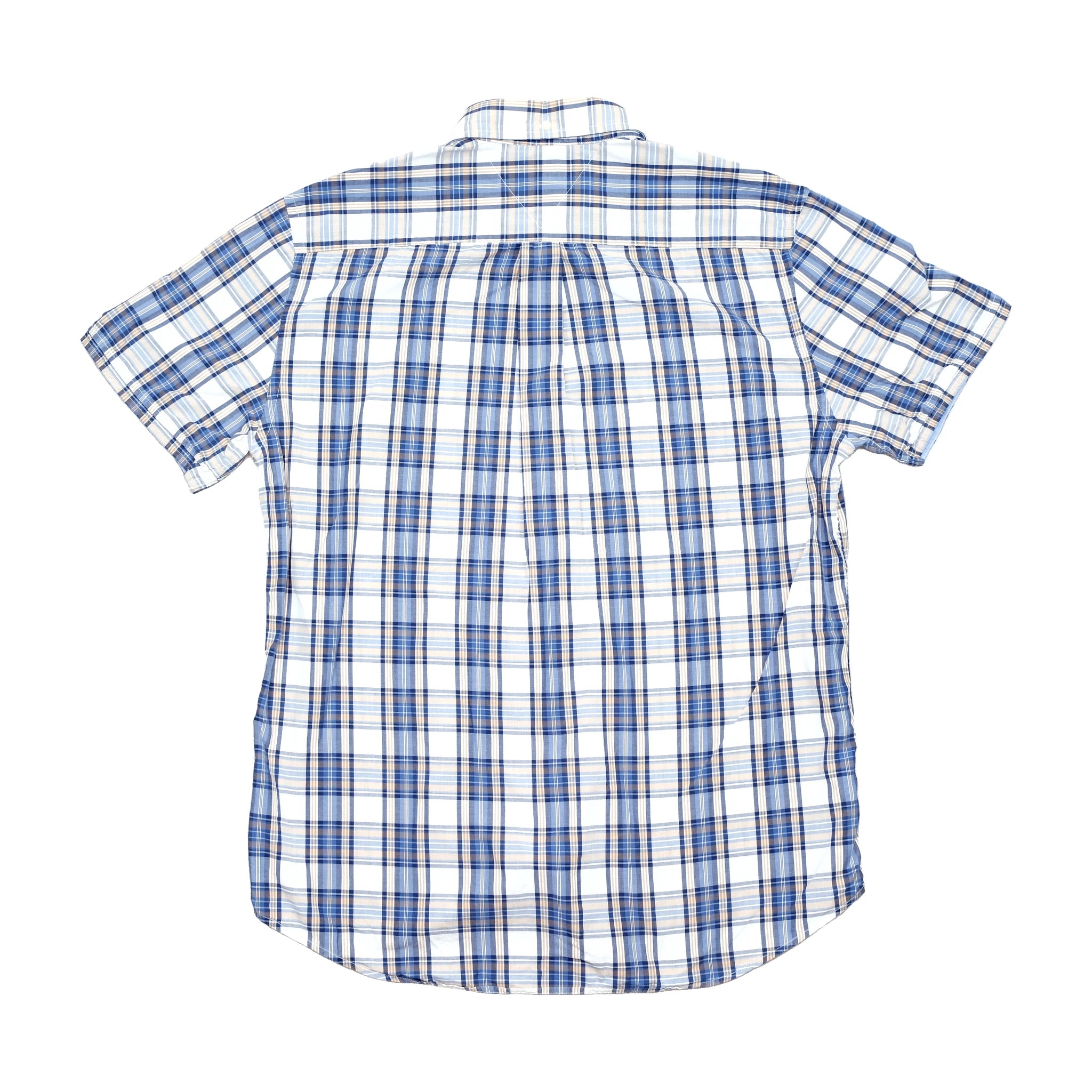 Blue & Beige Checkered Button Up Shirt