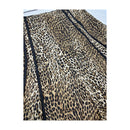 Saia Evasê com estampado de Leopardo e Bainha em renda