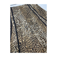 Saia Evasê com estampado de Leopardo e Bainha em renda