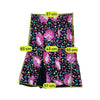 Multicolor Polka Dot and Pink Floral Paneled Flowy Midi Skirt