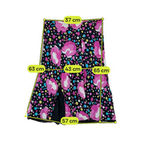 Multicolor Polka Dot and Pink Floral Paneled Flowy Midi Skirt