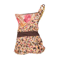 One Shoulder Mixed Print Asymmetrical Dress