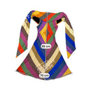 Nolita De Nimes Multicolor Chevron Cutout Long-Sleeve Mini Dress