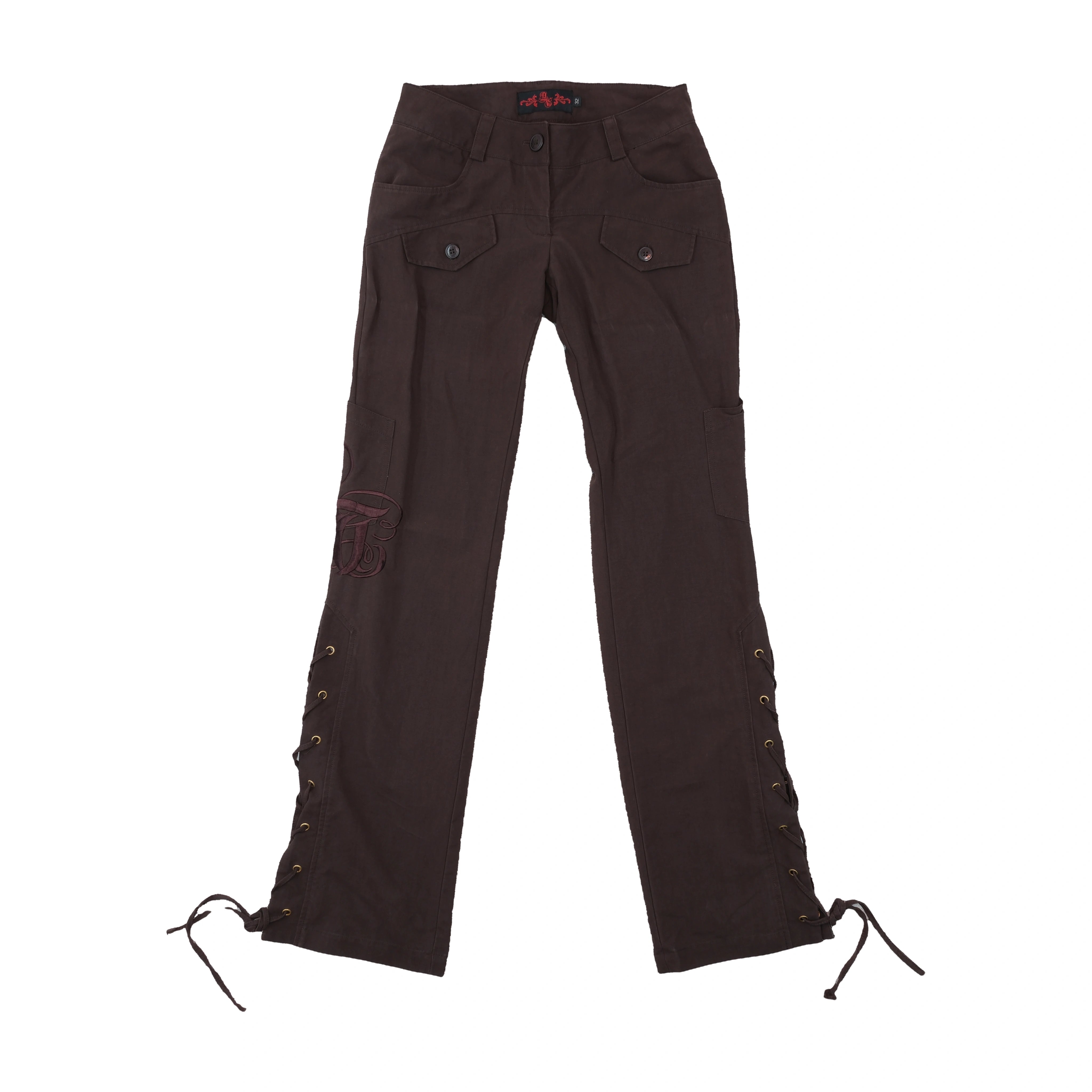 Americo Tavar Embroidered Lace-Up Cotton Pants