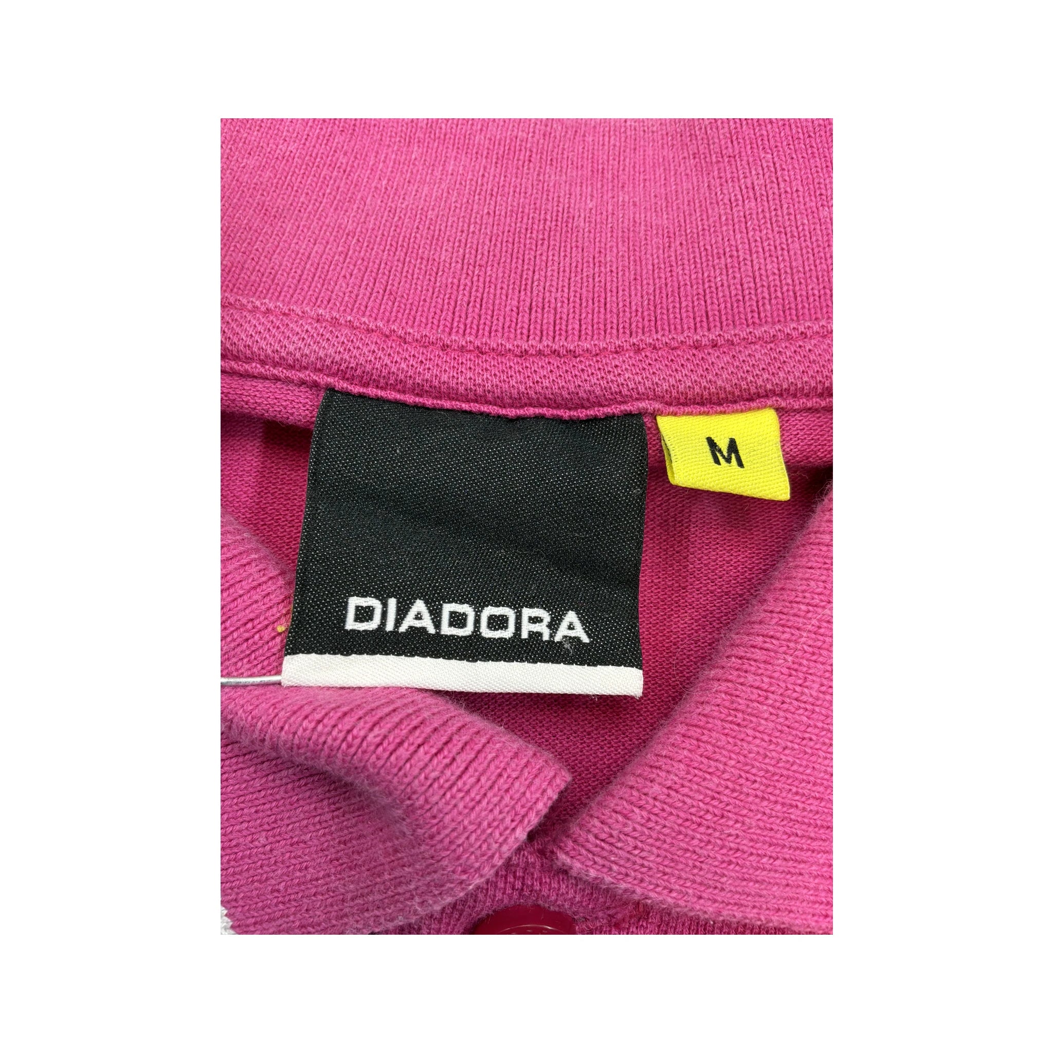 Diadora Pink Cotton Piqué Tipped Collar Polo Shirt