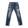 Diesel Distressed Repaired Washed Blue Cotton Denim Jeans