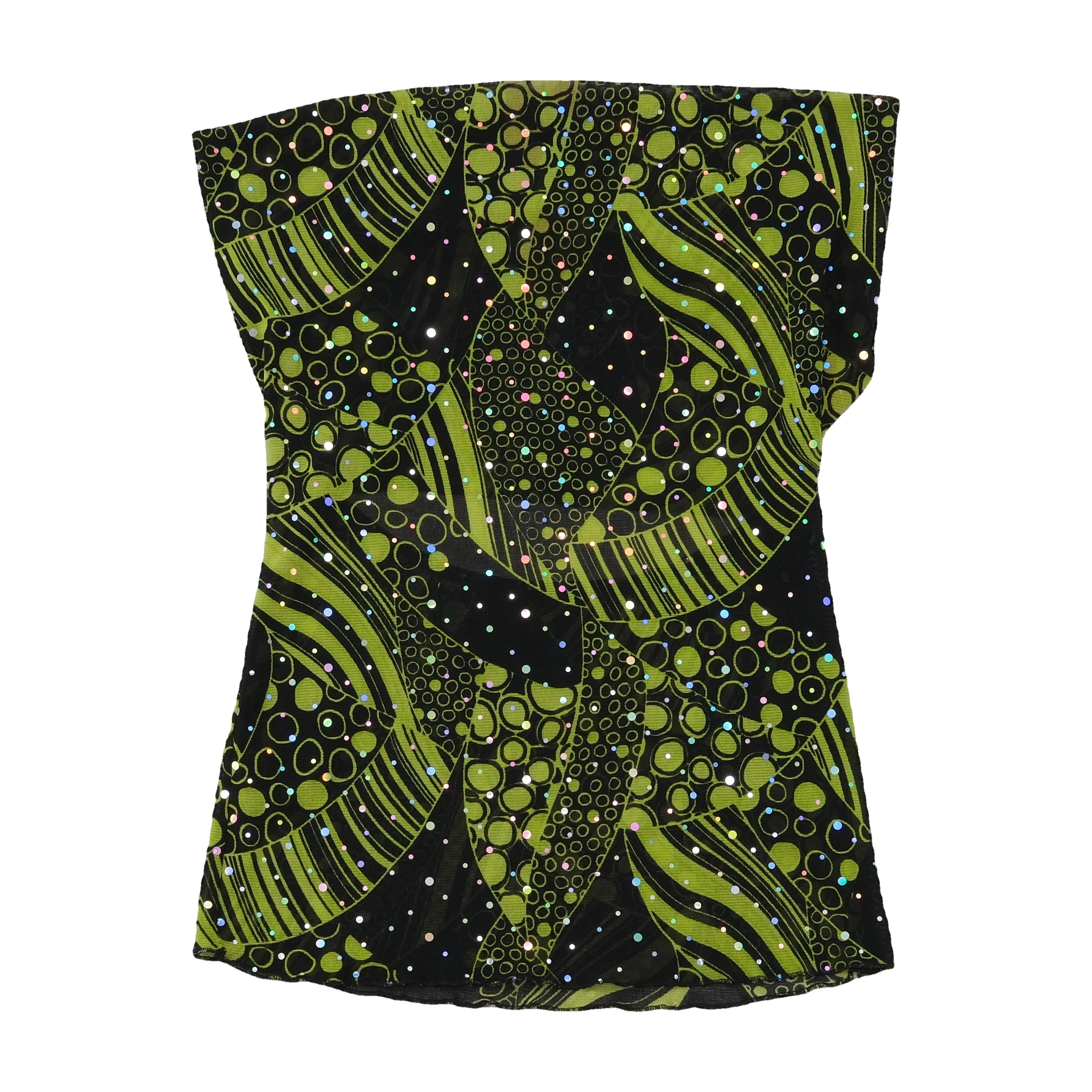 Top de alças Halter com estampado abstrato e Glitter