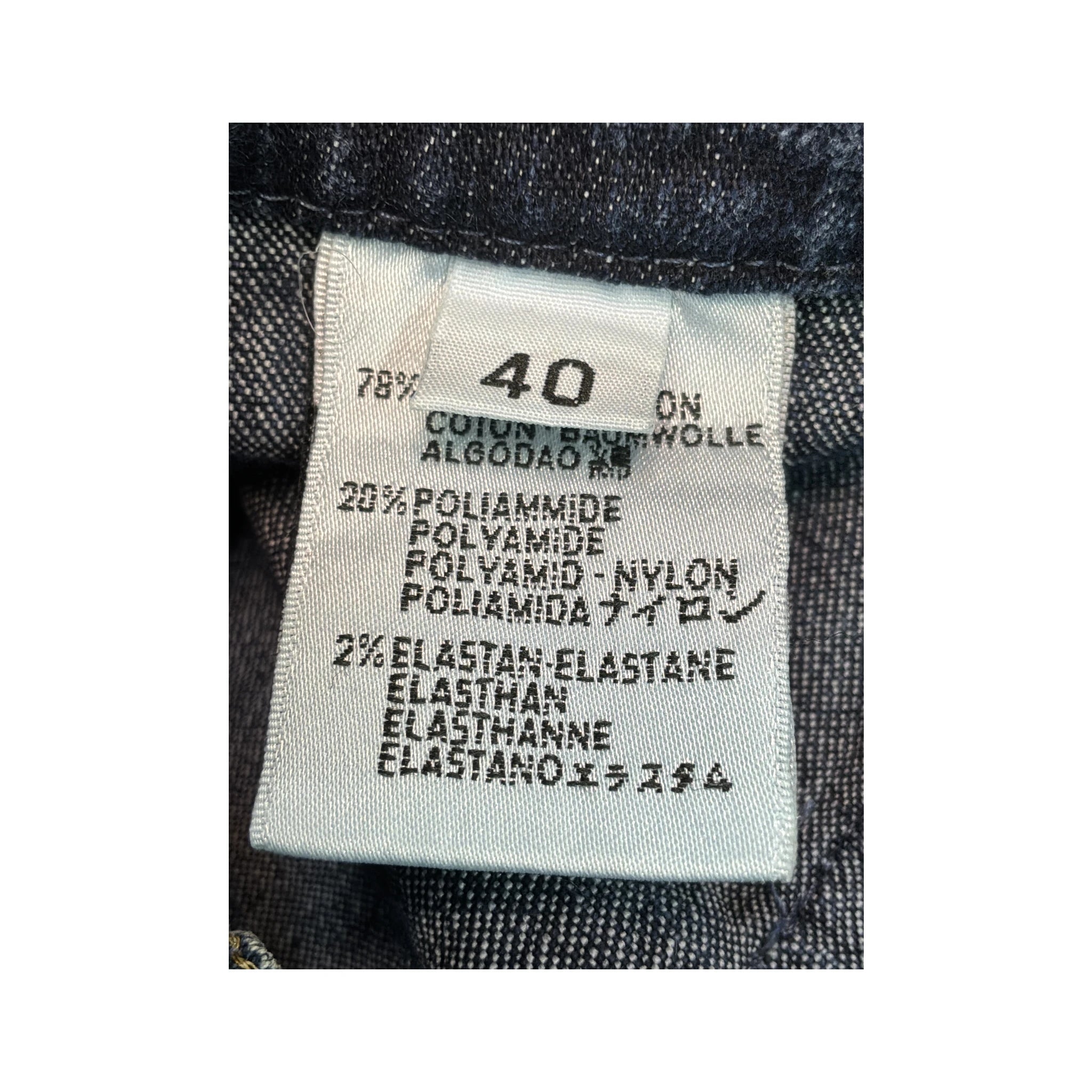 Vintage Blue Denim A-Line Midi Skirt