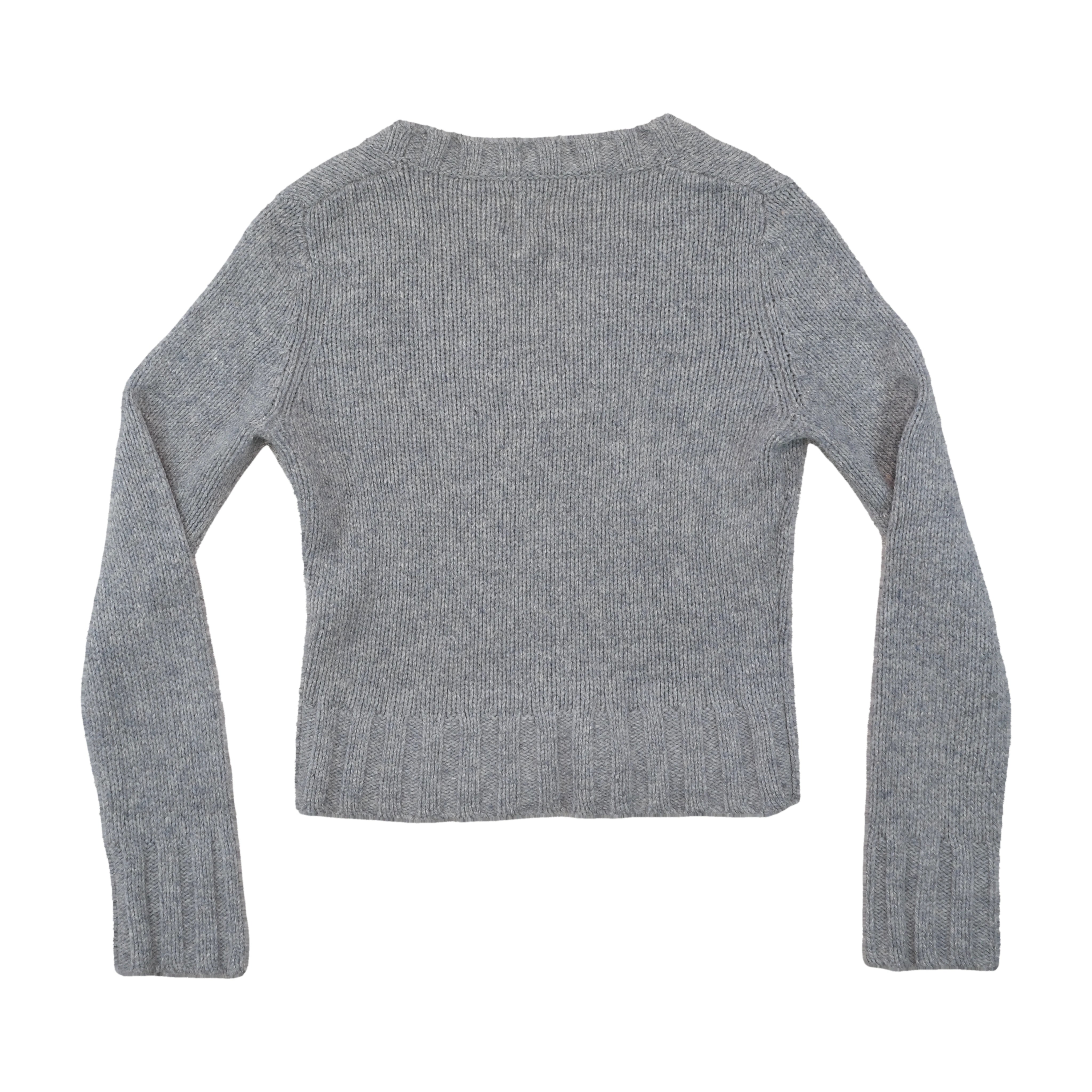 Miss Sixty Gray V-Neck Lambswool Sweater