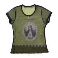 T-shirt Vive Maria em Rede com a Virgem Maria