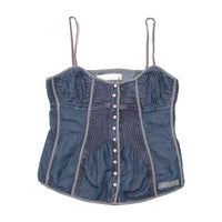 Scervino Street Pintucked Cotton Linen Tank Top