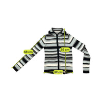 emo! Striped Zip Front Knit Sweater