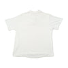 Vintage White Short Sleeve Fleece Polo Shirt with Chest Pocket