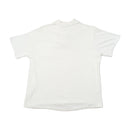 Vintage White Short Sleeve Fleece Polo Shirt with Chest Pocket