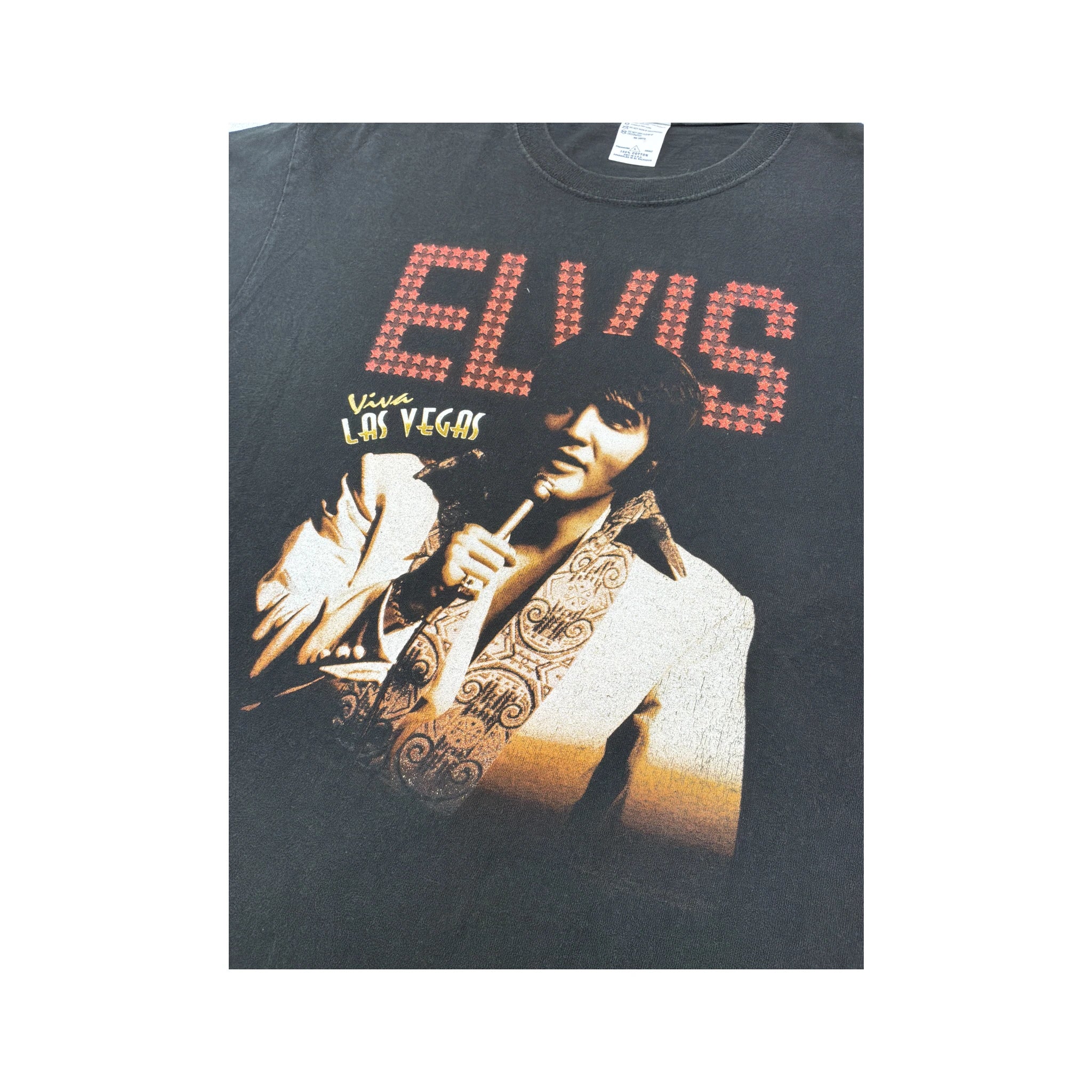 T-shirt Delta Magnum Weight Elvis Viva Las Vegas com estampado gráfico