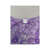 IRGE Purple Floral Paisley Print Lettuce-Edge Cap Sleeve Mesh Midi Dress
