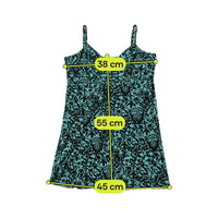 Coolwater Blue Black Baroque Print Tie Front Tank Top