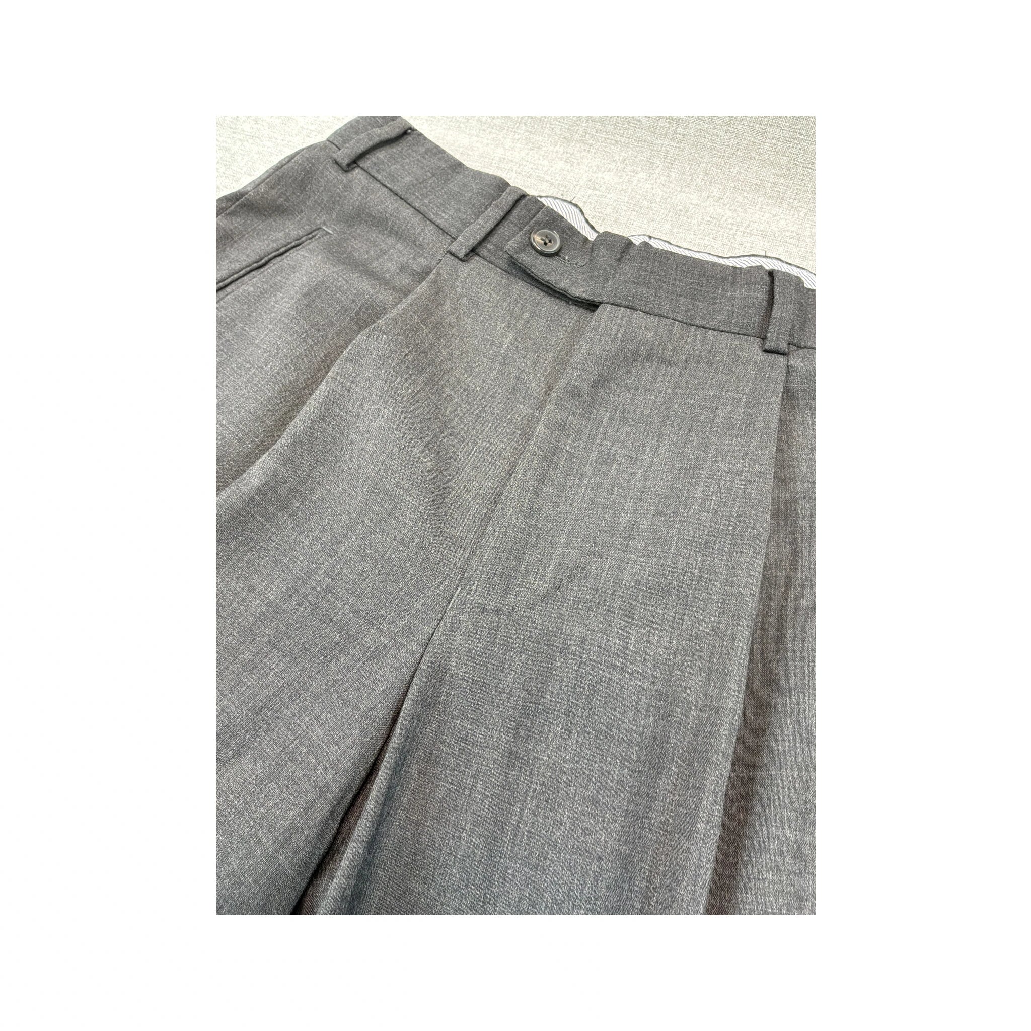 Vince Charcoal Pleated Cuffed Trousers