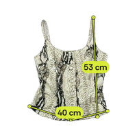 Snake Print Floral Cotton Tank Top