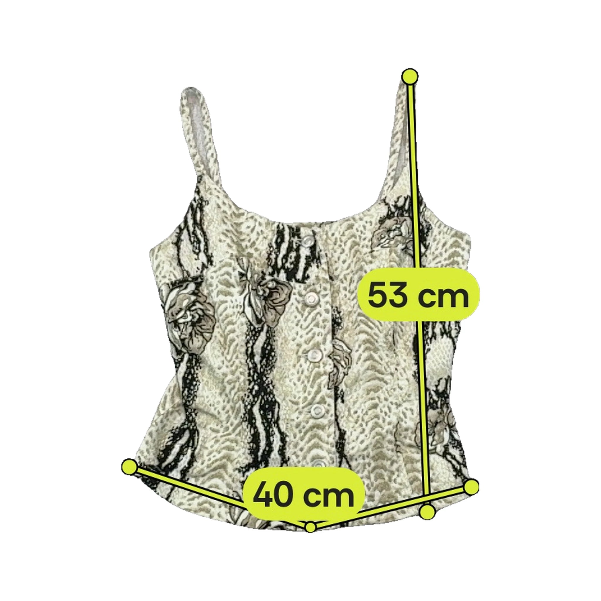 Snake Print Floral Cotton Tank Top