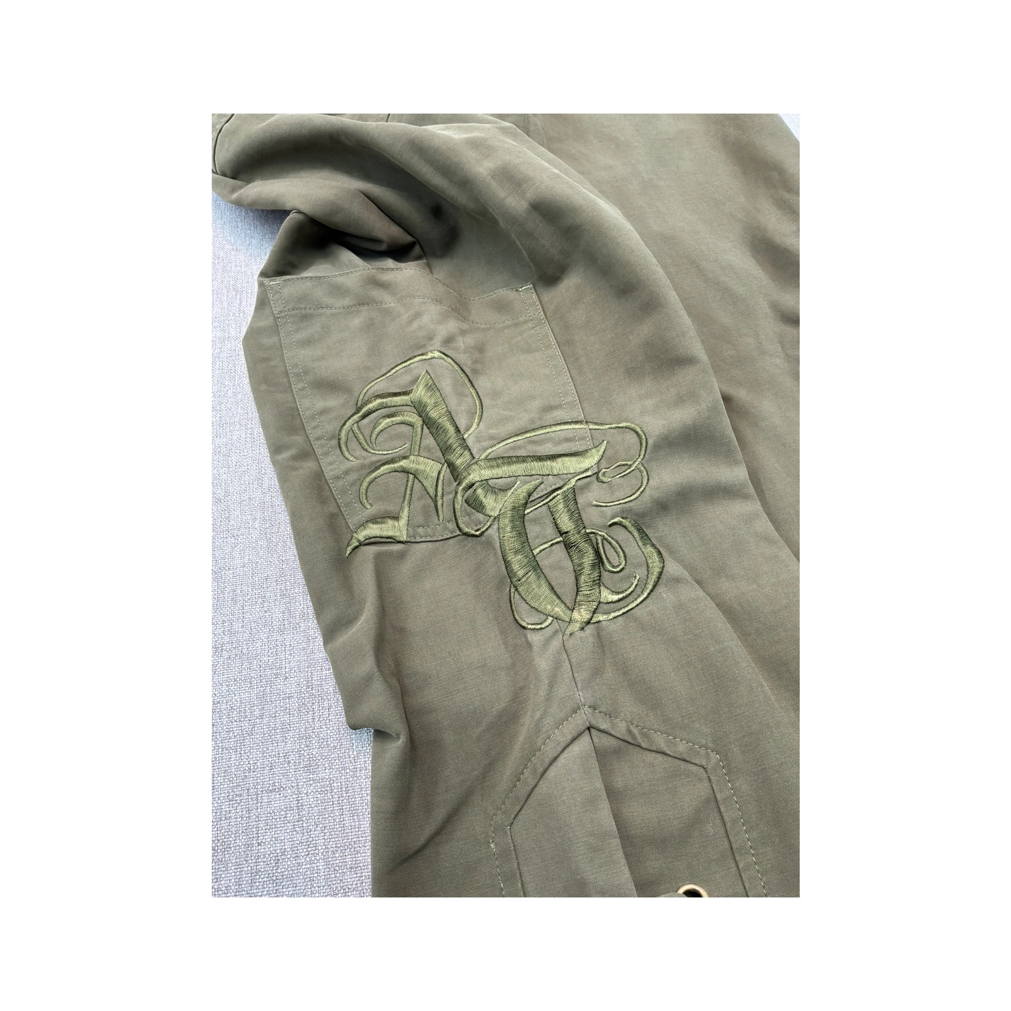 Americo Tavar Embroidered Lace-Up Cotton Cargo Pants