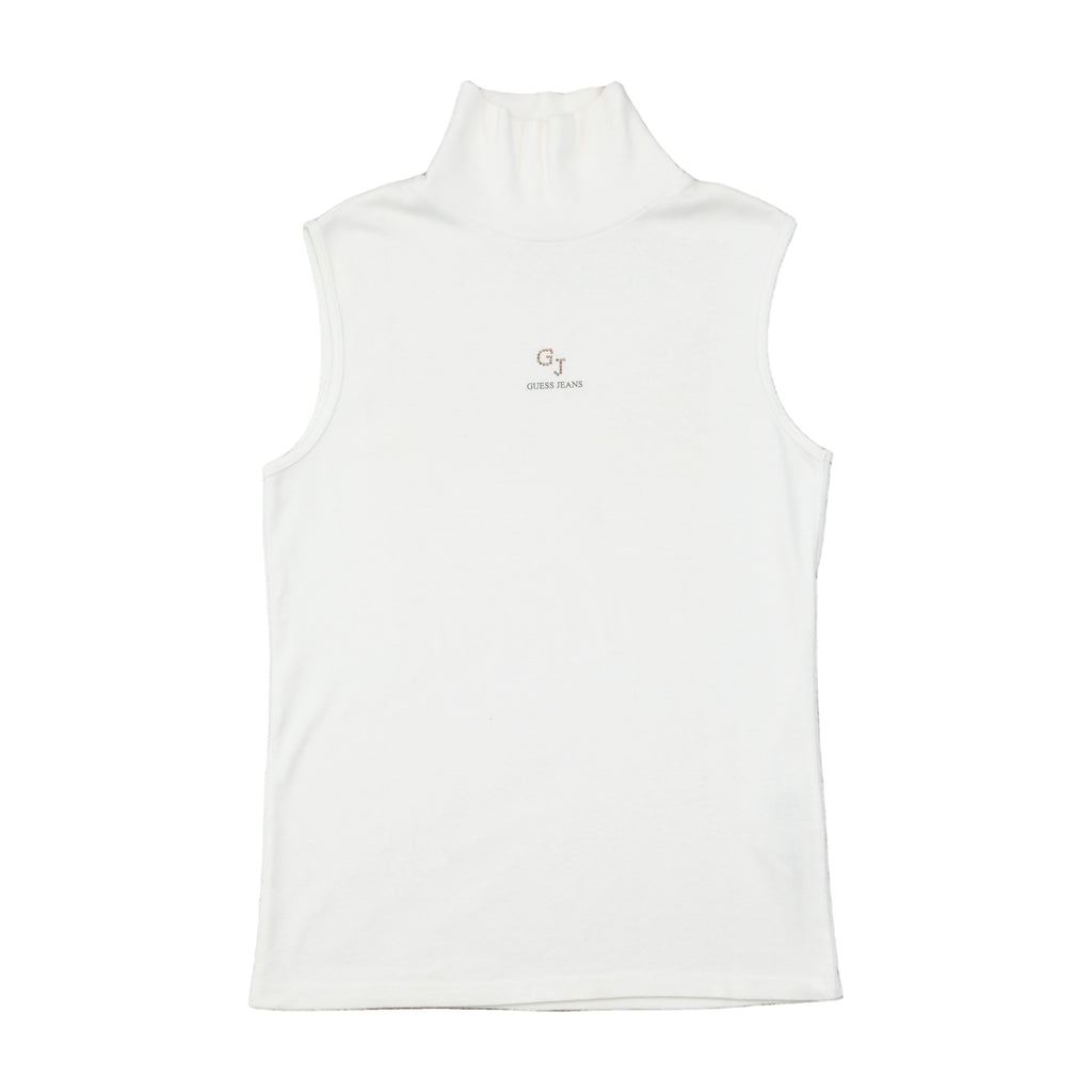 Guess Jeans Sleeveless High Neck Cotton Tank Top