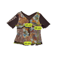 Y2K Sheer Floral Paisley Tie Front Mesh Blouse (Repriced)