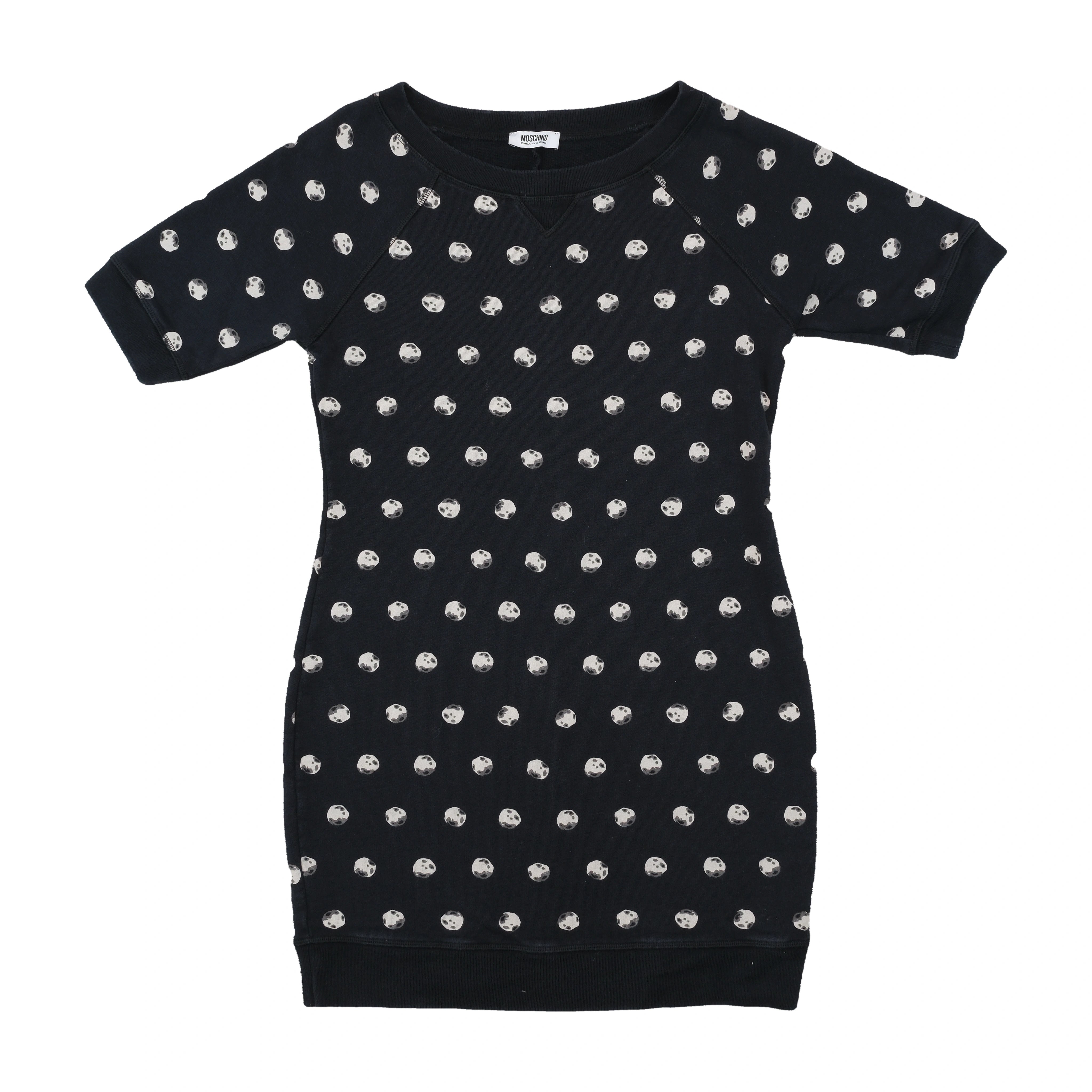 Moschino Cheap and Chic Moon Print Cotton Sweatshirt Dress