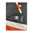 Champion Snap-Front Hooded Short Sleeve Windbreaker Jacket - Black/White/Orange