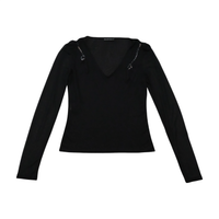 Rossella Sport Vintage Black Sheer Sequin Detail Polyester Blouse