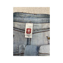 Here + There Denim Yoke Tiered Cotton Maxi Skirt