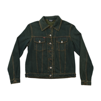 WANT Dark Green Cotton Denim Trucker Jacket