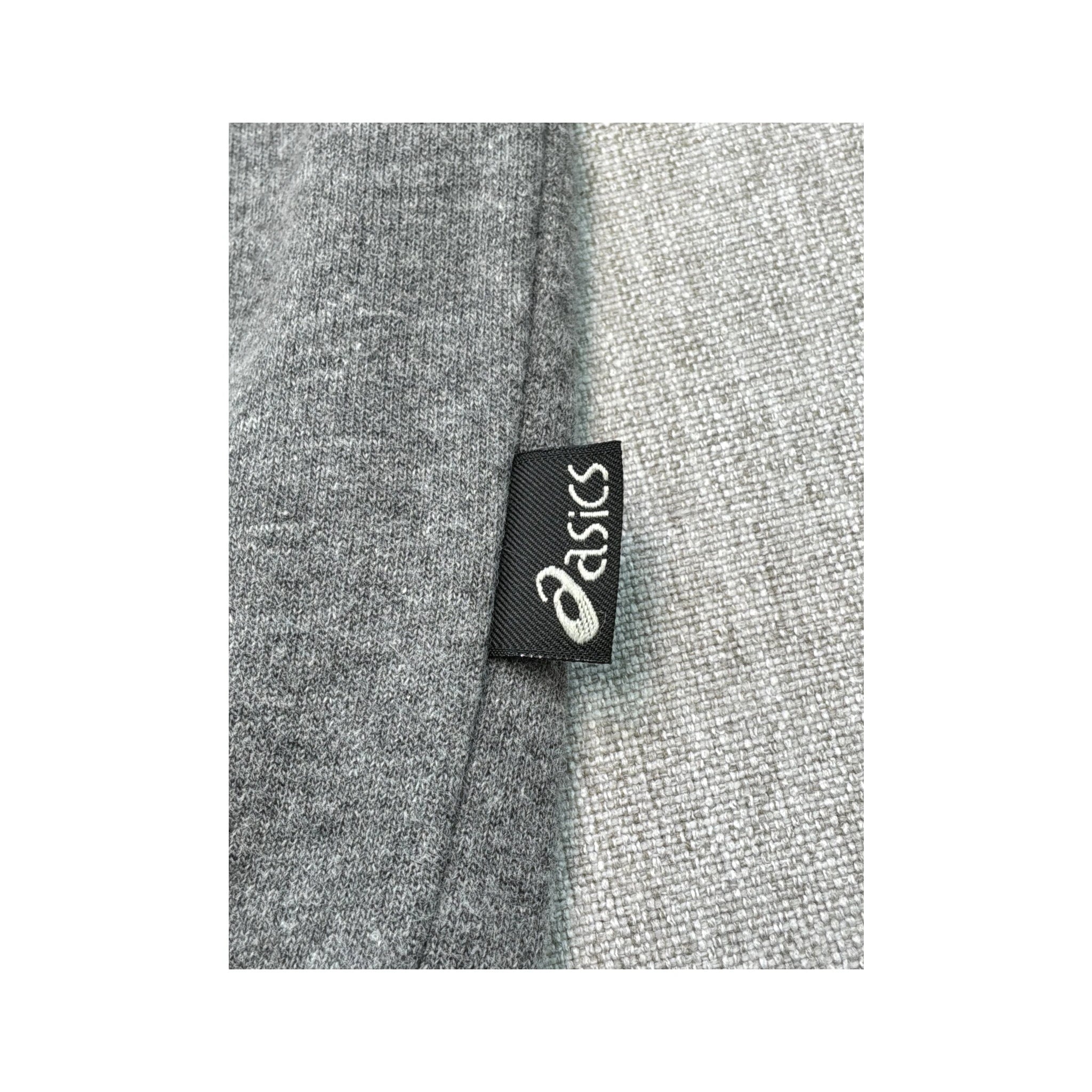 Asics Vintage Gray Quarter Zip Cotton Blend Sweater