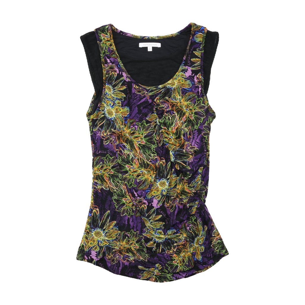Patrizia Pepe Floral Mesh Tank Top