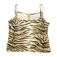 Tiger Print Ruched Hook-Front Cami Top