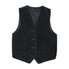 Vintage Black Hair-On Leather Waistcoat Style Jacket