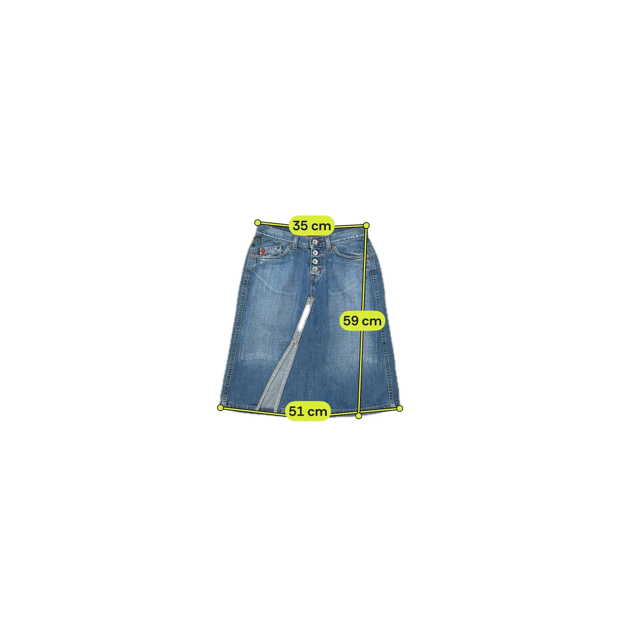 Phard Button Fly Denim Skirt