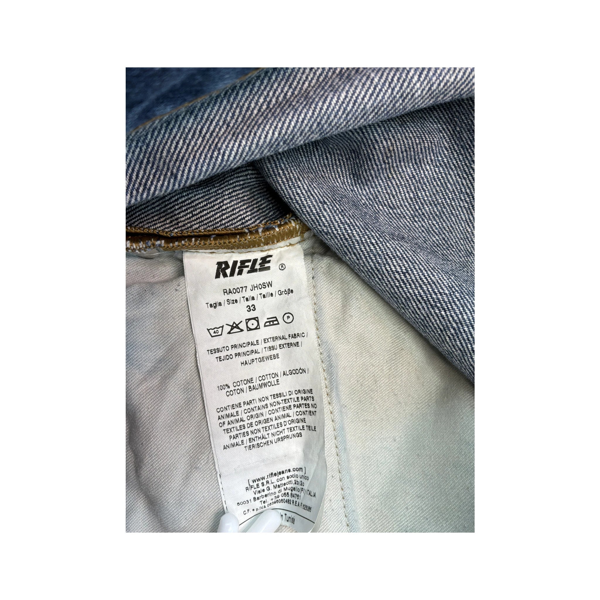 Rifle Faded Blue Cotton Straight Leg Jeans
