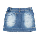 ZUKI Distressed Washed Denim Mini Skirt