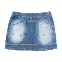 ZUKI Distressed Washed Denim Mini Skirt