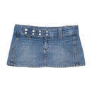 Fishbone Studded Denim Mini Skirt
