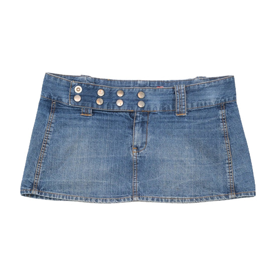 Fishbone Studded Denim Mini Skirt