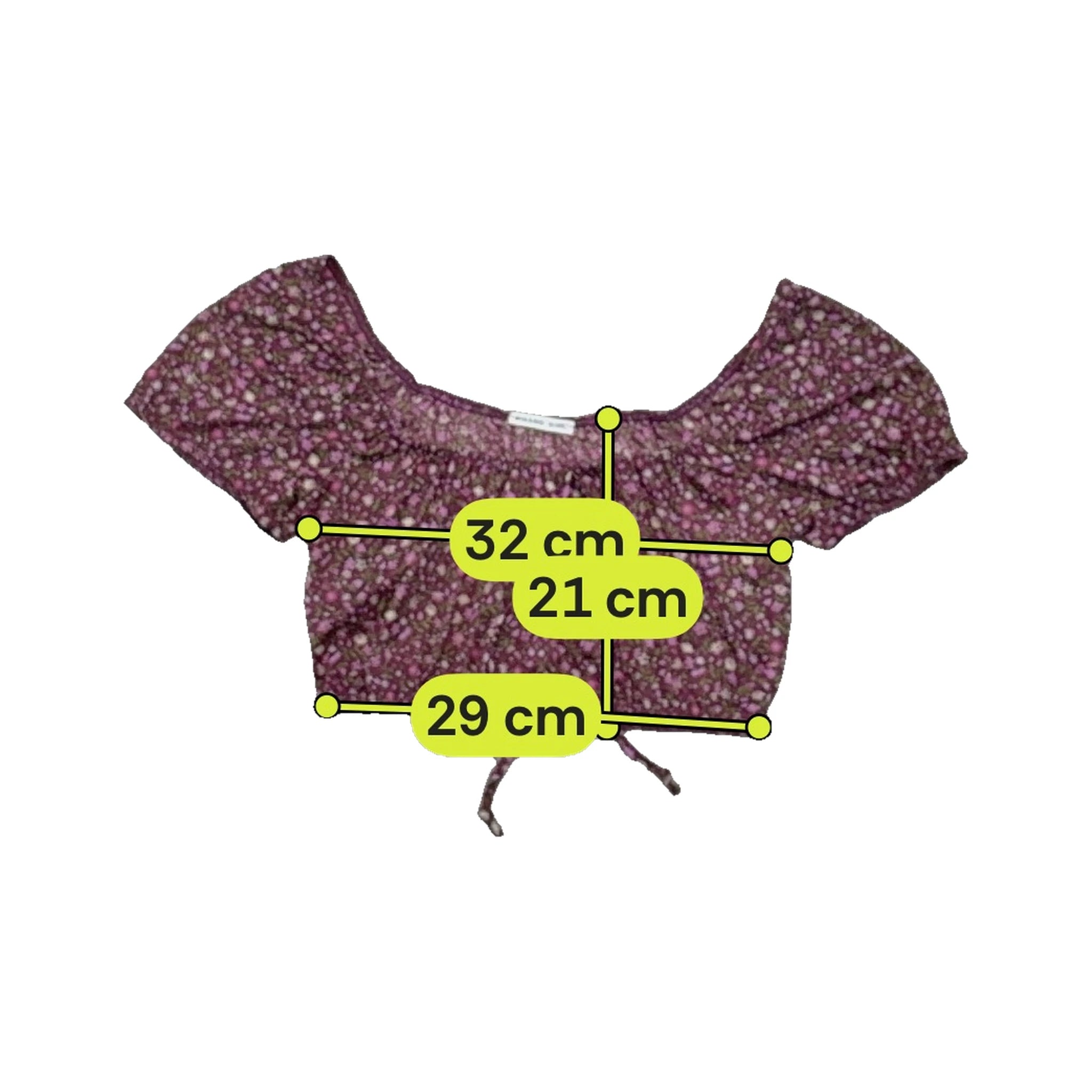 Phard Girl Floral Puff Sleeve Crop Blouse